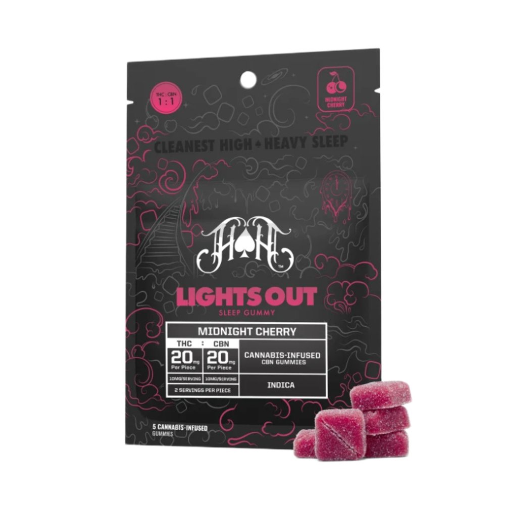 Heavy Hitters  Midnight Cherry Lights Out Sleep Gummies | 100mg THC - 100mg CBN